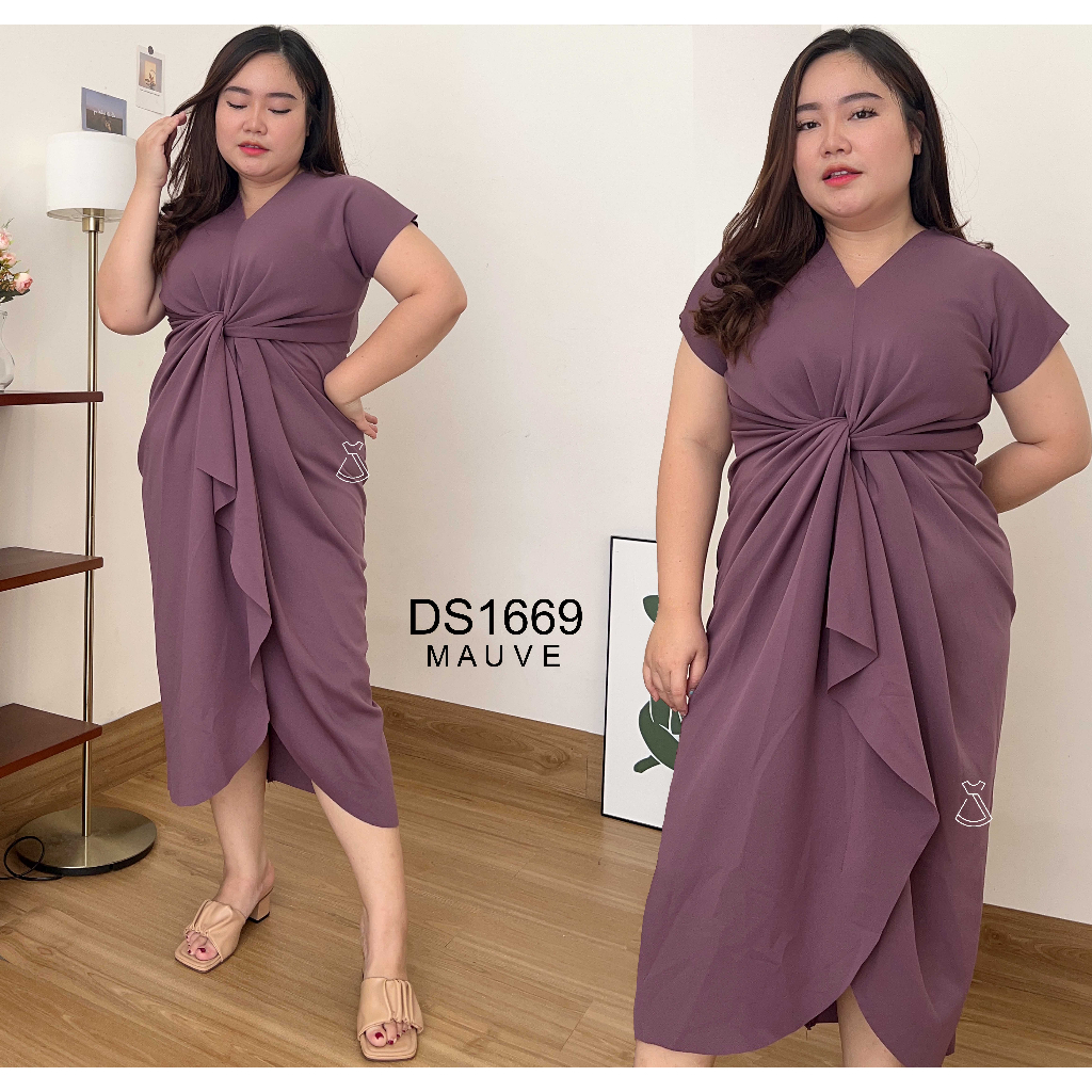 DS1669 - Dress Knot Maxi Scuba Dress Party