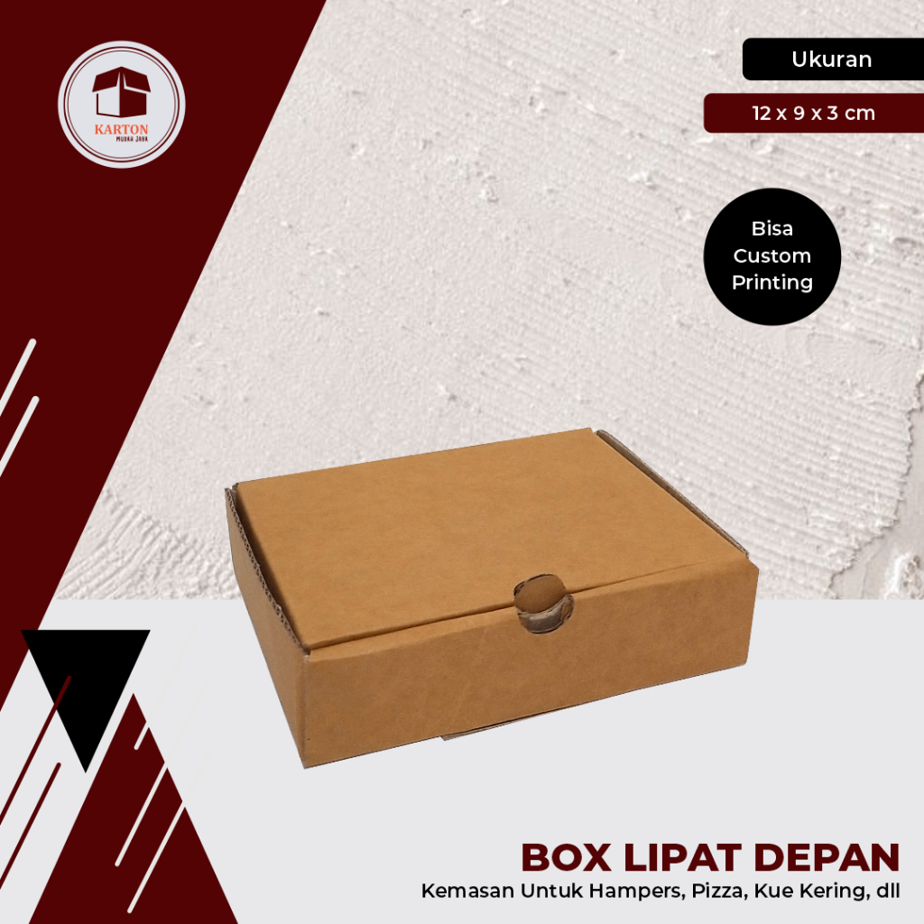 

KARDUS/BOX LIPAT DEPAN UK. 12 x 9 x 3 cm - hampers/giftbox/polos/karton/souvenir box/minibox/box aksesoris