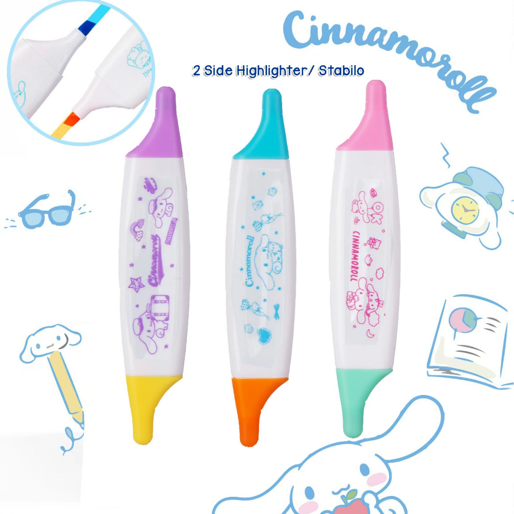 

HUI - STABBILO CINAMOROL | HIGHLIGHTER SANRIO | CINAMOROL SPIDOL WARNA | STABILO WARNA | PULPEN JURNAL | SPIDOL WARNA