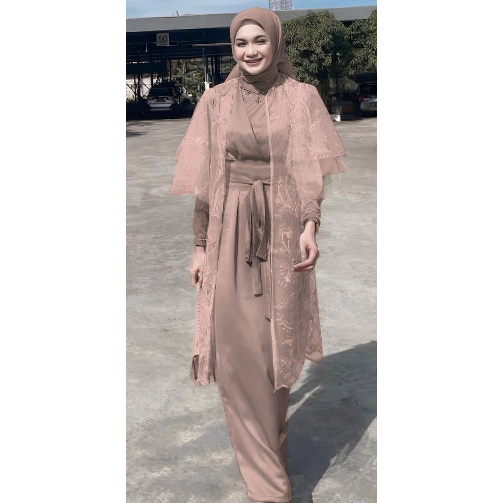 Saroja (703) Gamis Brukat Kimono | SJ Fashion