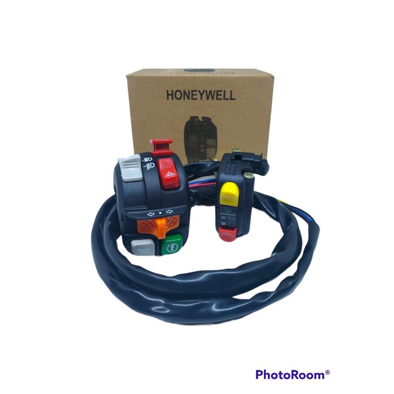 COD PROMO Paket Saklar Holder Set Kiri Honeywell+Kanan Starter Engine On/Off Universal DOMINO ITALY