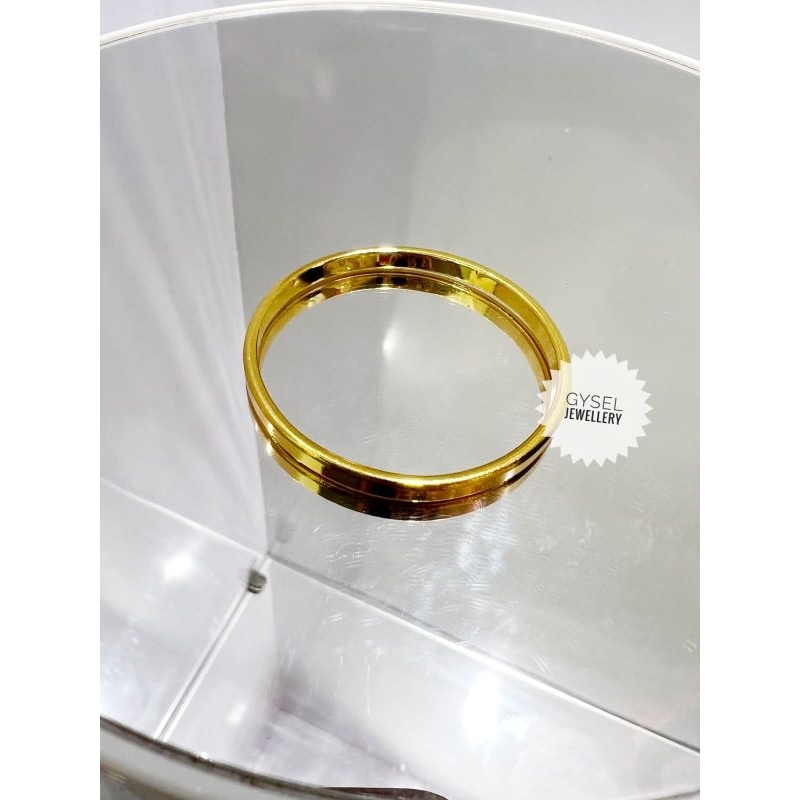 GT Bayi Bulat - Gelang Tangan Bayi Titanium Bulat Polos Gold 0-12 bulan