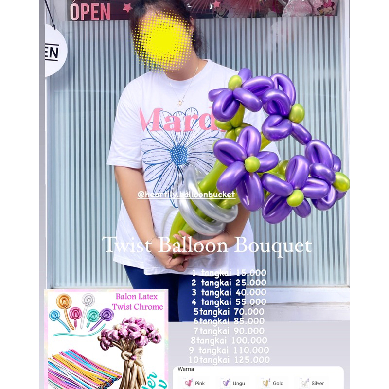 [READY STOCK JAKARTA] TWIST BALLOON BOUQUET BUKET BALON TWIST BUNGA BUKET BUNGA BALON TWIST