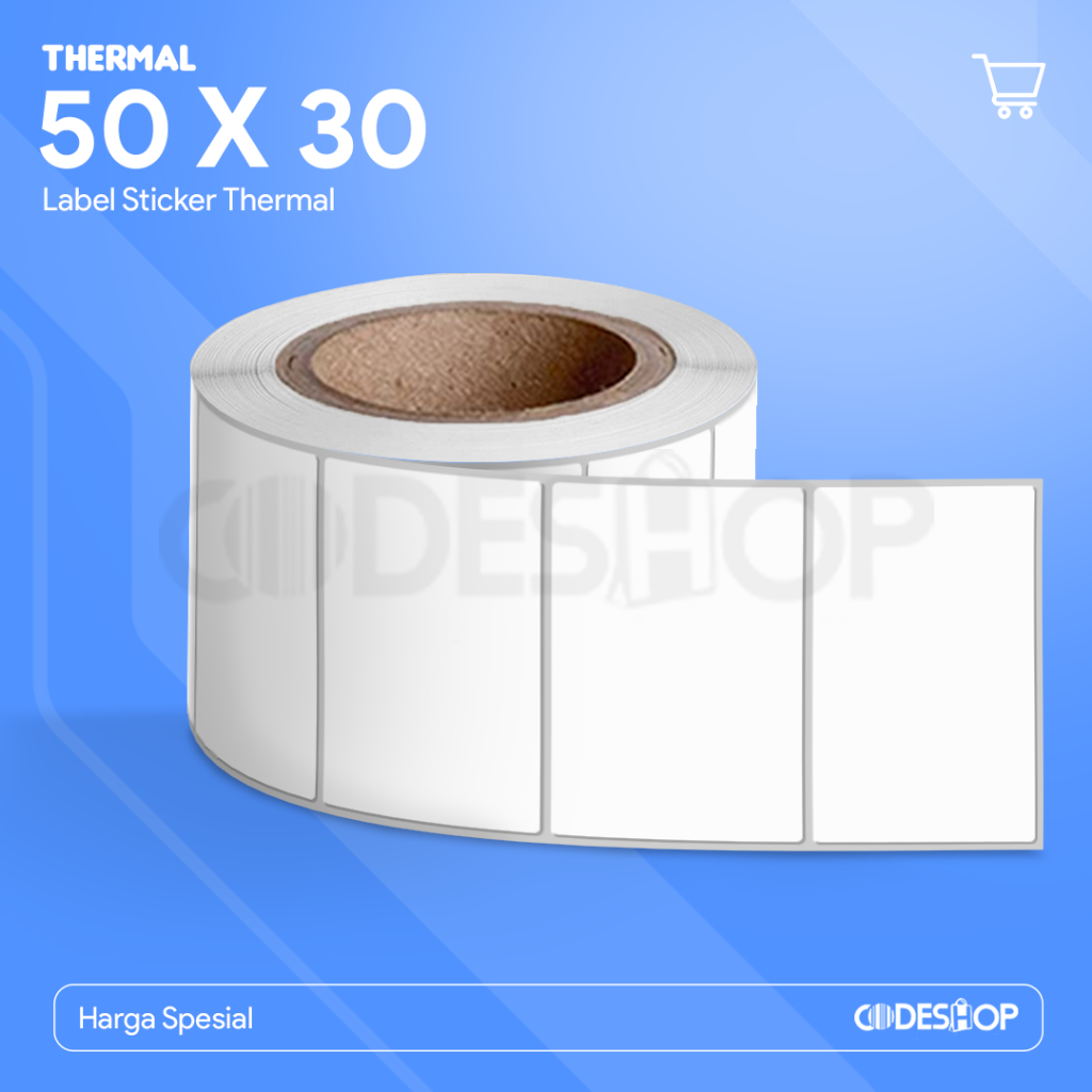

LABEL STICKER THERMAL 50 X 30MM MINI MOBILE PRINTER BLUETOOTH MOKA POS
