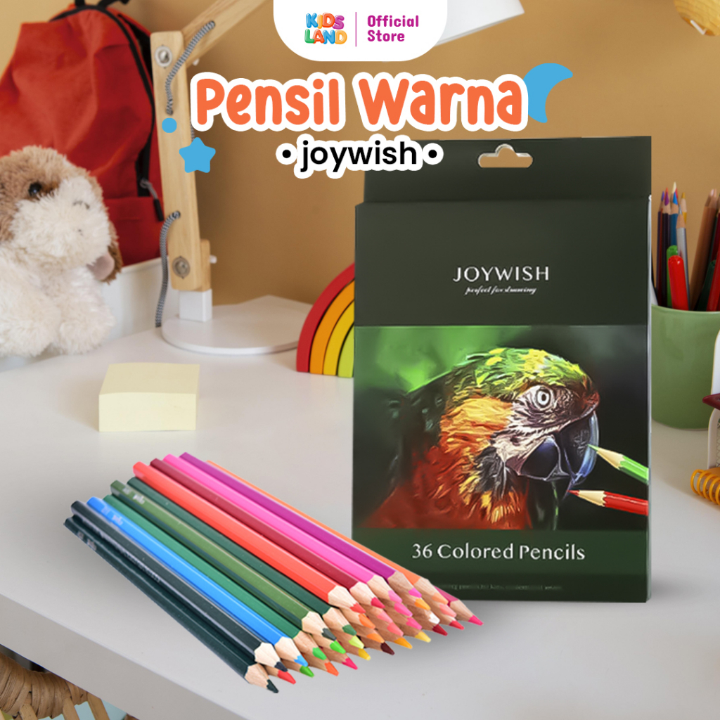 

KIDS LAND Pensil Warna Isi 12 24 36 Pcs Warna Lengkap Pensil Warna Panjang