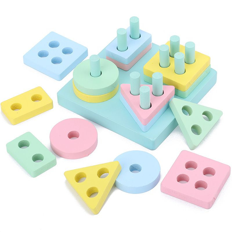 Mainan Puzzle Basic Shape Montessori Edukasi Anak Mini Round Beads 3D - YOYOSOO