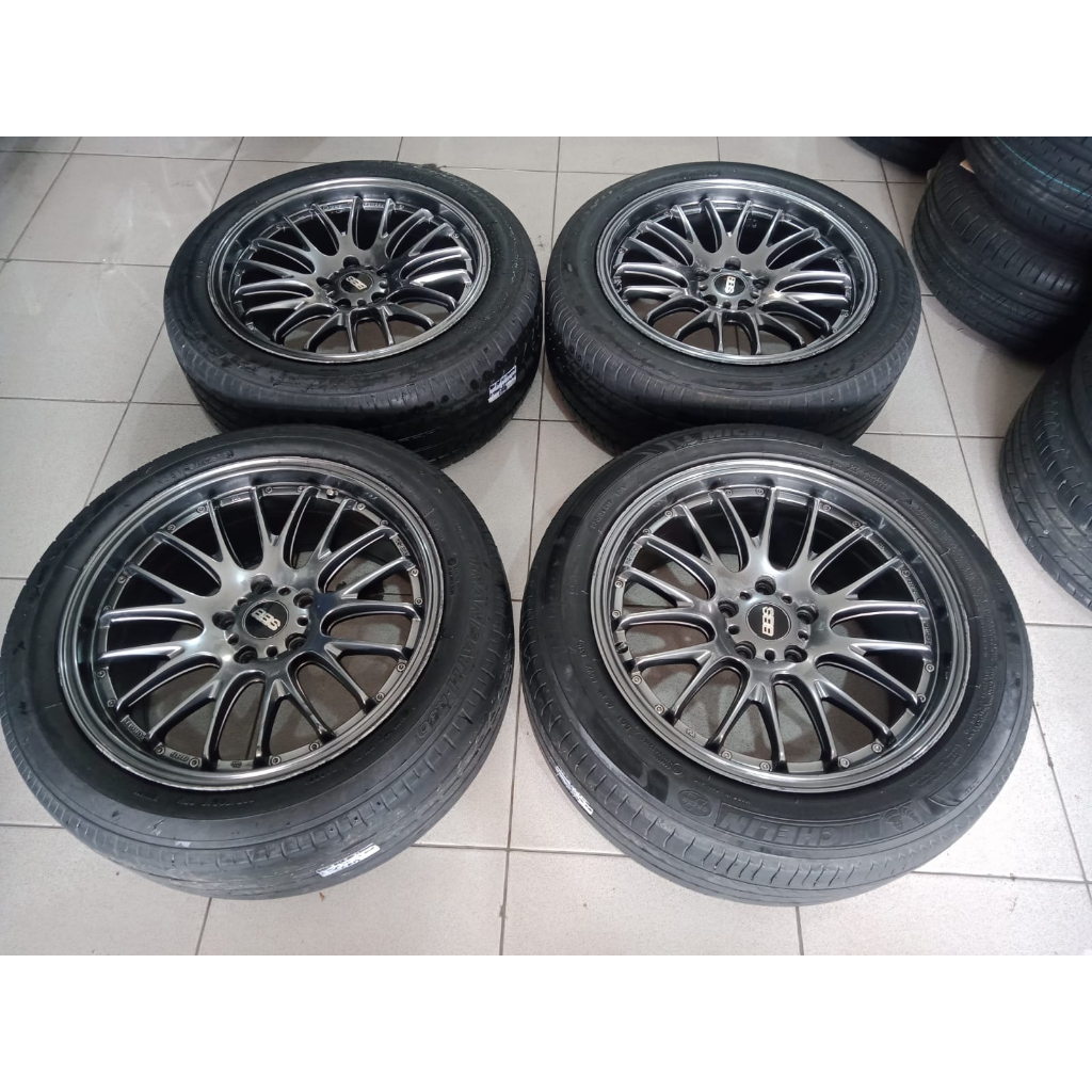 Velg Mobil Bekas Ring 18 BBS R18X8,5 Pcd 5X114,3 Et40 Ban 235 50 R18 Toyo Ban 2pcs , Buat Mobil Inno
