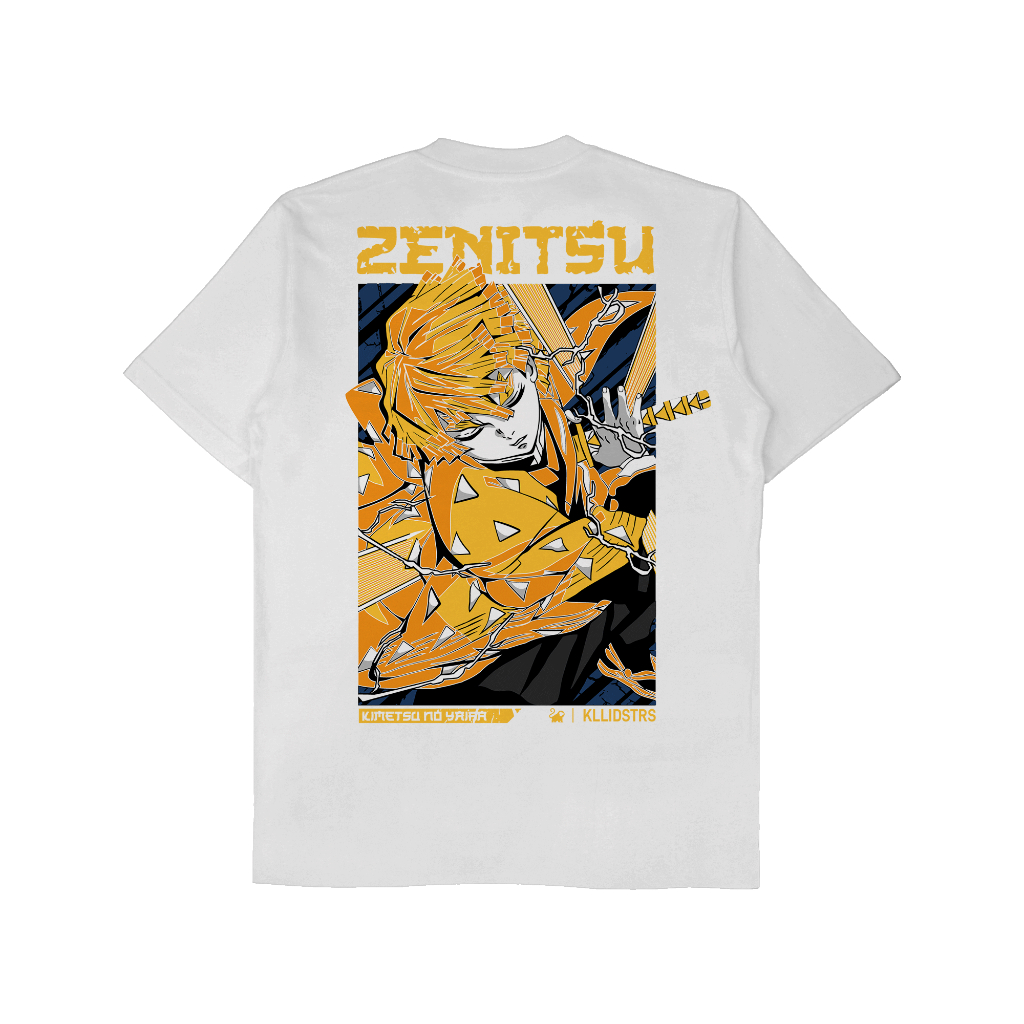 Kaos Tshirt Zenitsu Demon Slayer Kimetsu No Yaiba - Kuul Industries