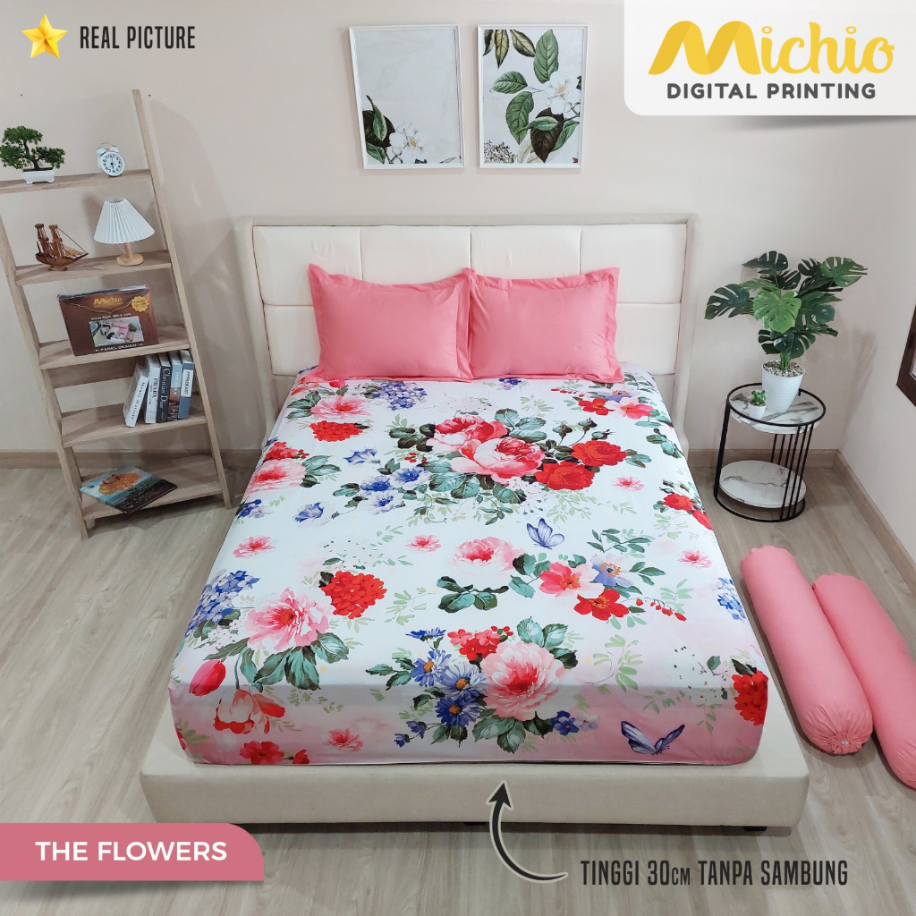 Michio Digital Printing Sprei Uk 160/180 T 30 - The Flowers