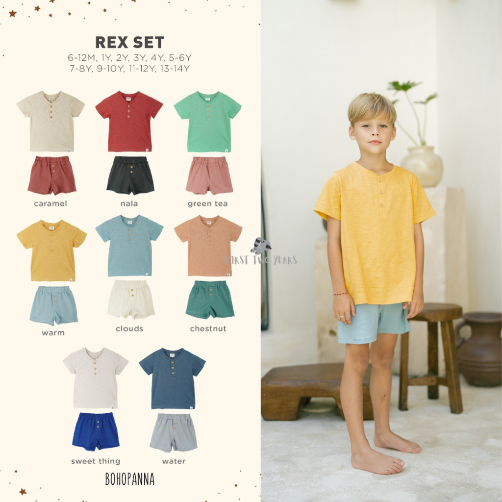 Bohopanna - Rex Set / Setelan anak Unisex Usia 6-12 Bulan - 4 Tahun Part 1