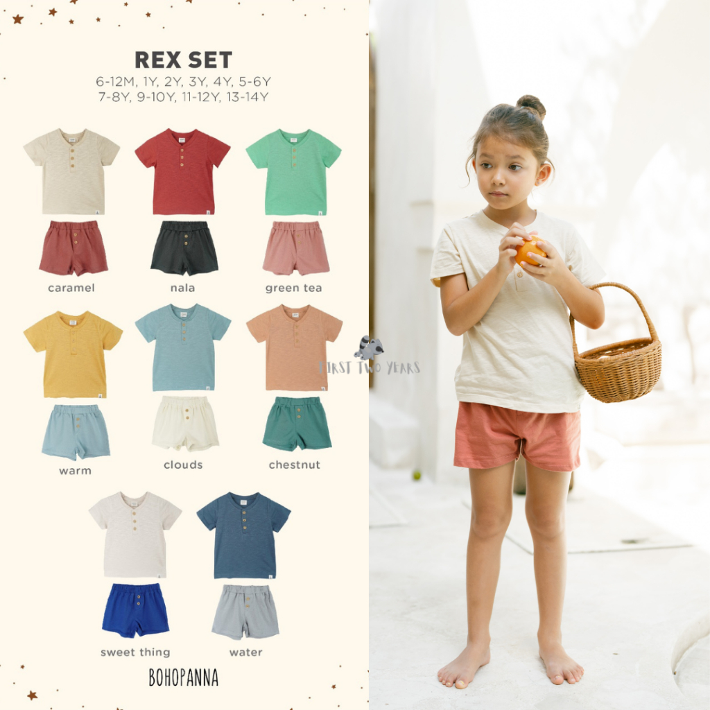 Bohopanna - Rex Set / Setelan anak Unisex Usia 6-12 Bulan - 4 Tahun Part 1