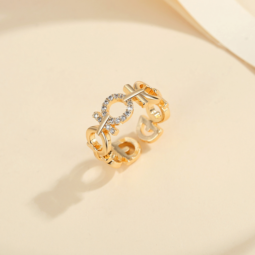 Y015 [COD✔] Korea Cincin Wanita Berlapis Untuk Hadiah Perhiasan Wanita Bisa Disesuaikan