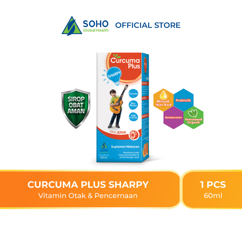 Curcuma Plus Sharpy Suplemen Tumbuh Kembang Anak Rasa Jeruk 60 ml