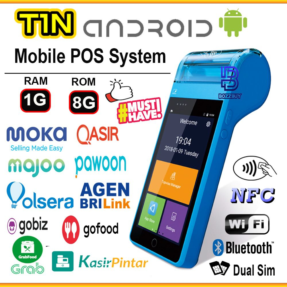 SMARTCOM - Mesin Kasir Android Pos Smartcom 4G support NFC Barcode Scanner