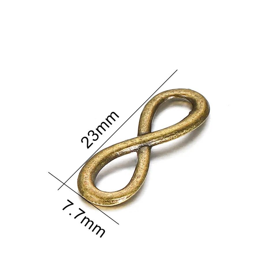 Kancing Delapan Bahan Alloy Uk  23x7.7mm Untuk Membuat Perhiasan Kalung Gelang Harga/pc