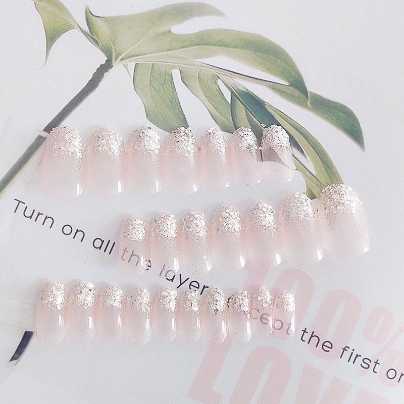 Kuku Palsu 【B106，lem cair】Nikah kuku Wedding False Nailart Pengantin Tangan