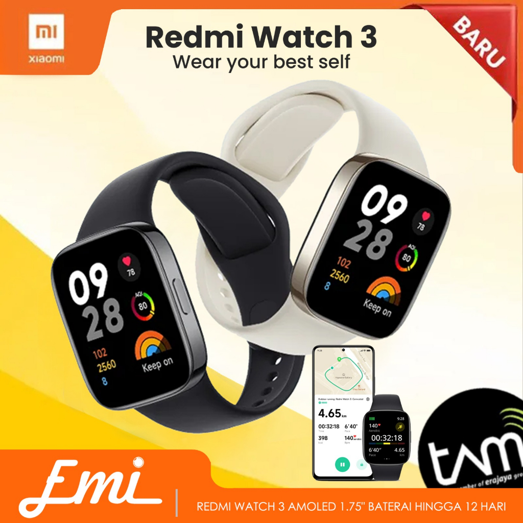 Xiaomi Redmi Watch 3 1.75 Inch AMOLED Smartwatch Battery Life 12 Days