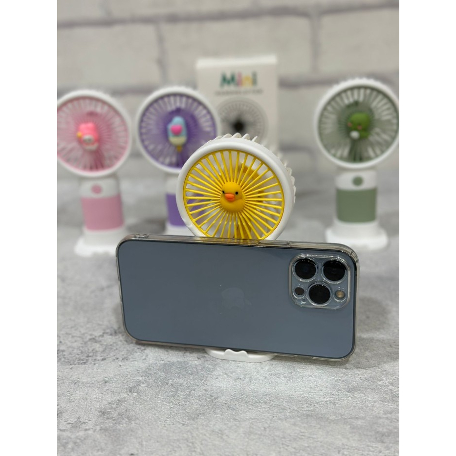 KIPAS ANGIN MINI + HOLDER DUDUKAN PORTABLE USB MINI FAN GENGGAM