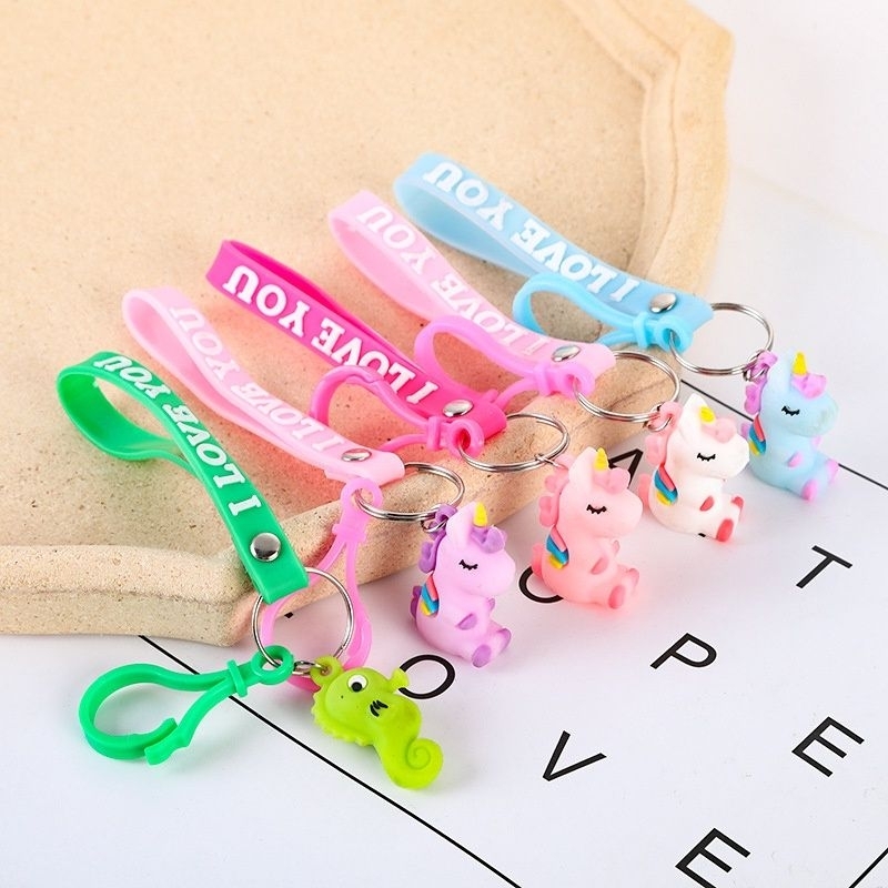 [COD] GANTUNGAN KUNCI TALI SILIKON BENTUK UNICORN LUCU CUTE IMPORT KEYCHAIN GANTUNGAN KUNCI TAS MOTOR MOBIL