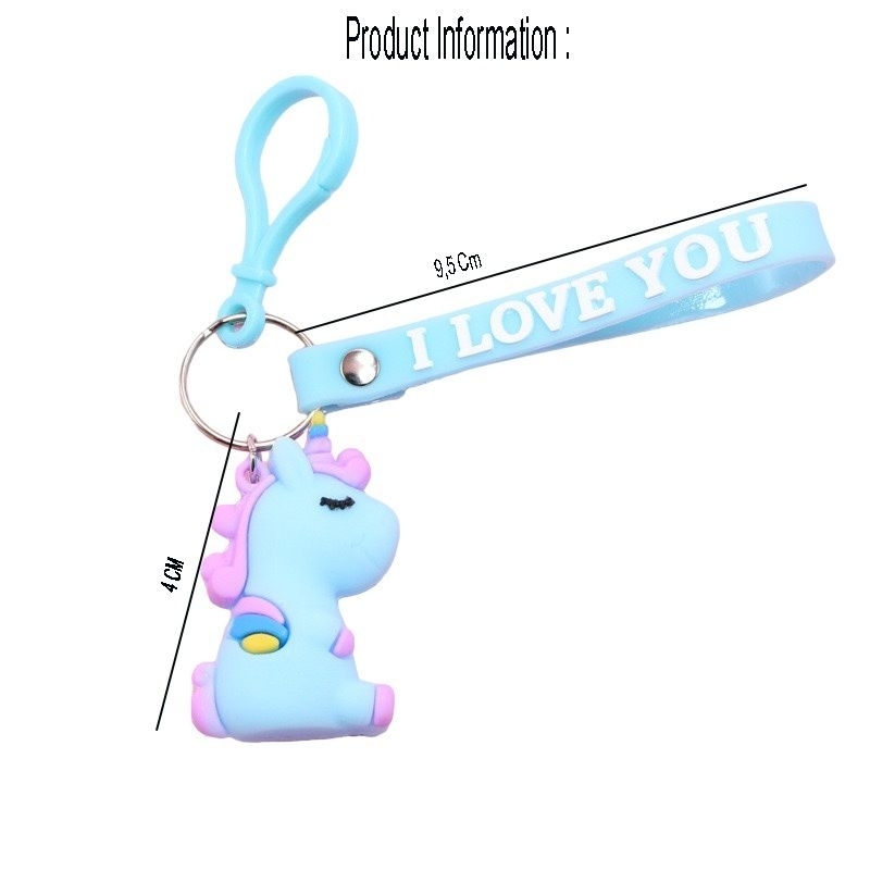 [COD] GANTUNGAN KUNCI TALI SILIKON BENTUK UNICORN LUCU CUTE IMPORT KEYCHAIN GANTUNGAN KUNCI TAS MOTOR MOBIL