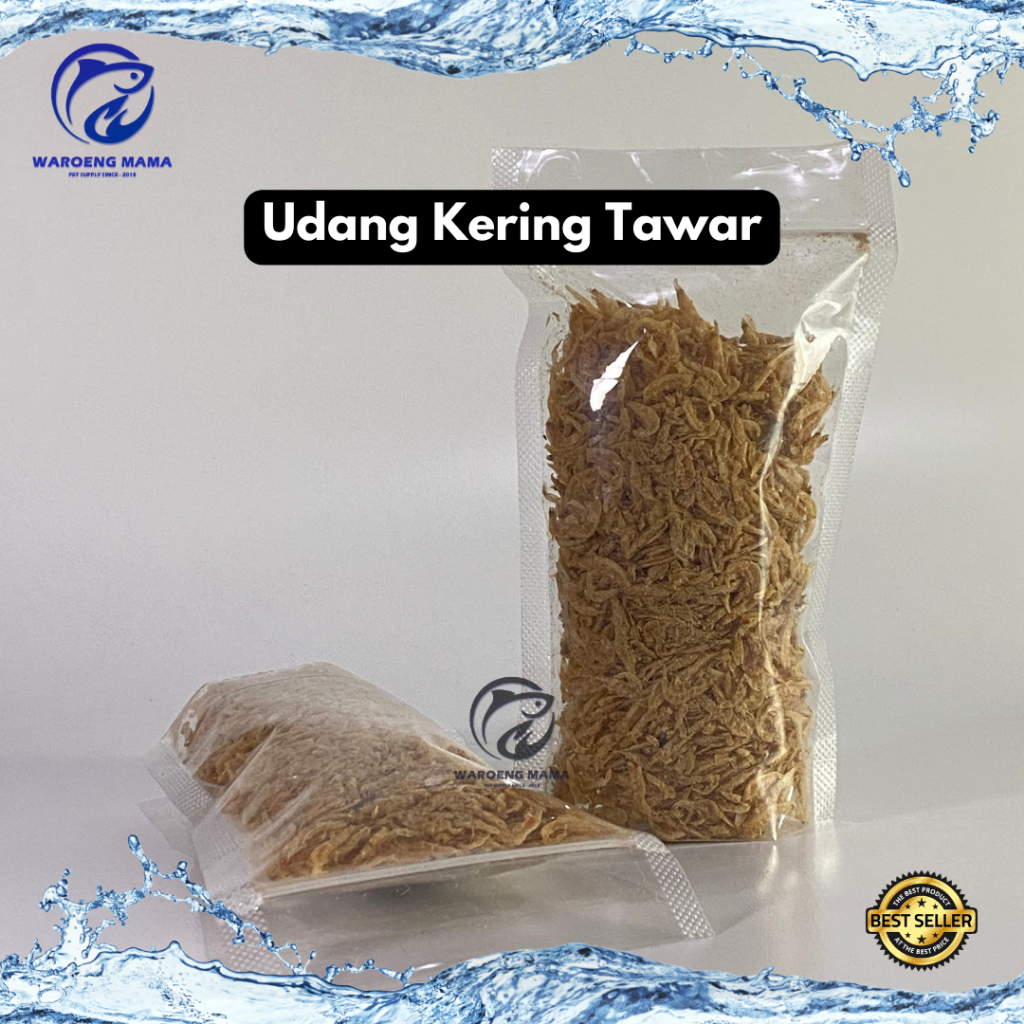 UDANG KERING TAWAR SUPER 50 GRAM makanan ikan chana, arowana, kura kura dan ikan predator lainnya 100% udang asli