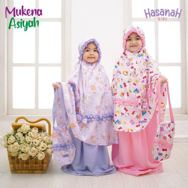 Afsheenastore Mukena Asiyah /Mukena Anak 2in1/mukena travel anak