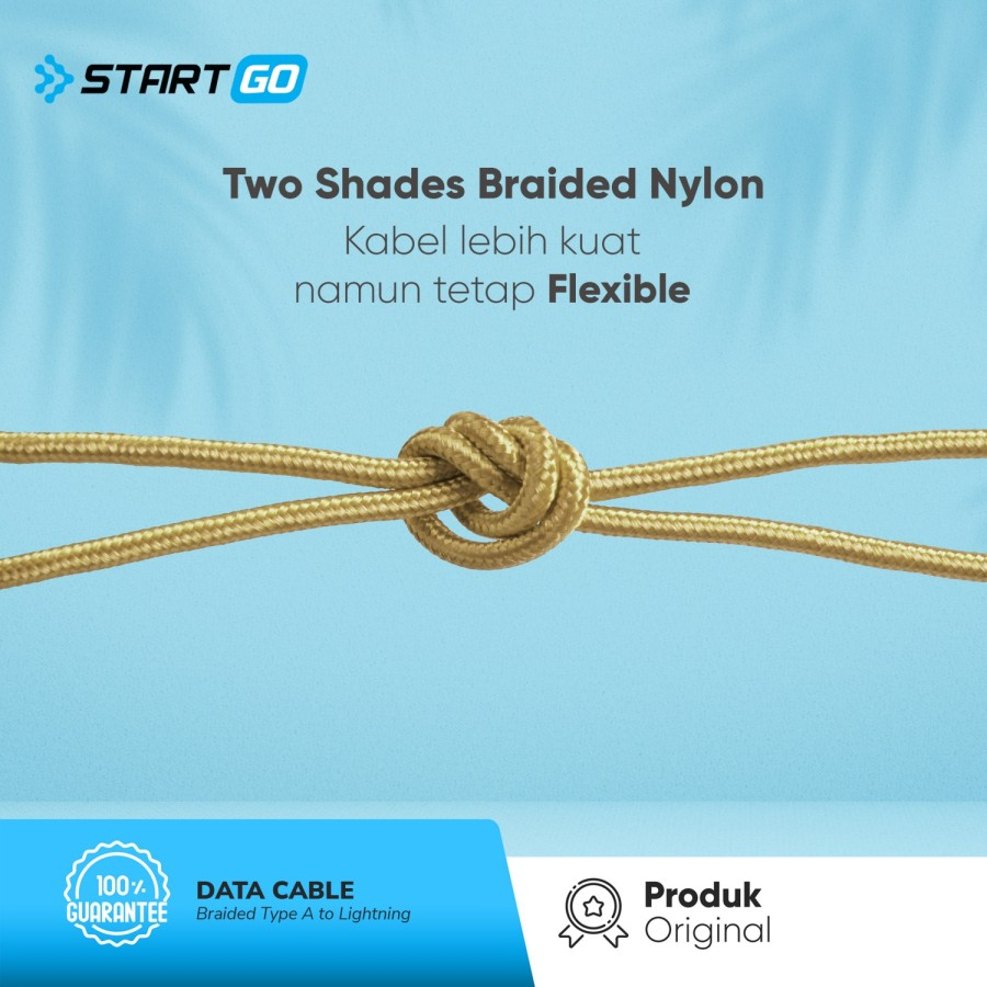 STARTGO Kabel Data iPhone Fast Charging 3A USB Nylon NA lightning