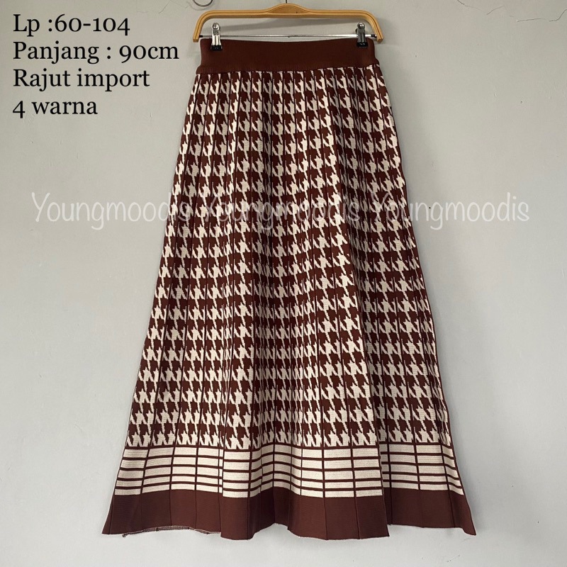 Youngmoodis Cello knit skirt rok rajut motif