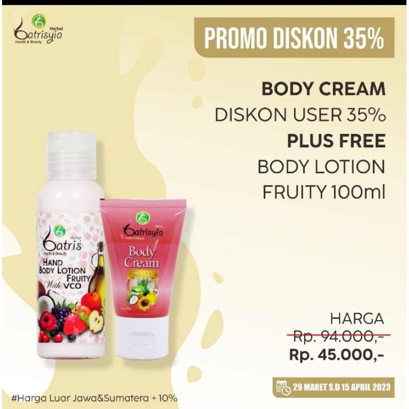 Body cream Batrisyia Herbal