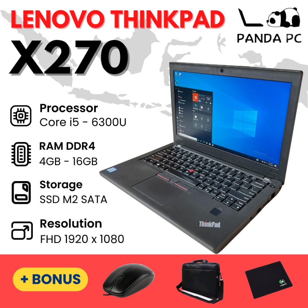 Lenovo Thinkpad X270 Core i5 6300U Gen 6 FULL HD - Laptop Second Ci5