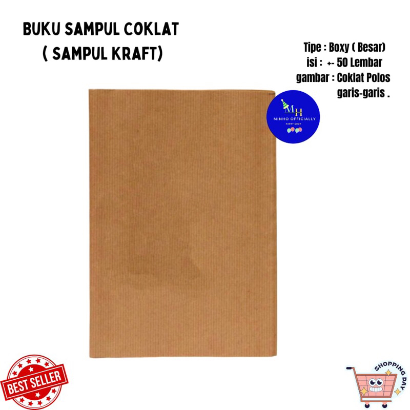 

SAMPUL BUKU KERTAS COKLAT / KERTAS KRAFT POLOS (-+50 LEMBAR)
