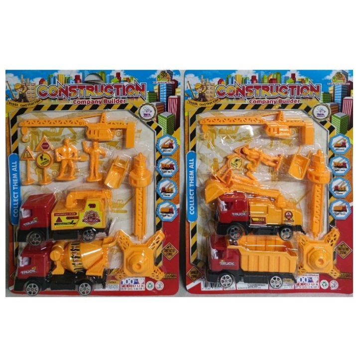 Mainan Truk Molen Dump Truck Crane Excavator I Mainan Truck Construction Team Lengkap Murah