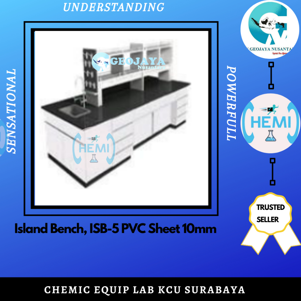 Island Bench, ISB-5 PVC Sheet 10mm Multiplex 18mm, Full High Pressure Laminate