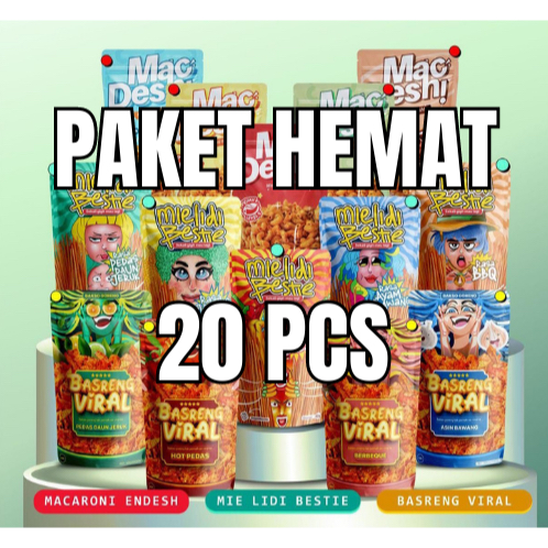 

20 pcs basreng viral makaroni cireng mie lidi all varian 21 rasa