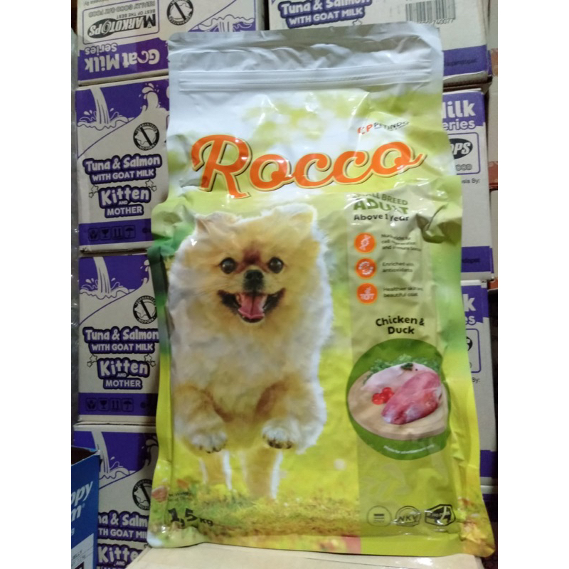 rocco chicken and duck adult dog food 1.5kg