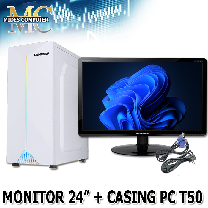 Monitor PC LED 24 Inch CCTV dengan Casing PC Komputer