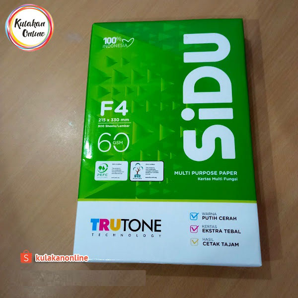 

Kertas HVS F4 60 SIDU (215 x 330 mm) - 1 RIM / 500 lembar