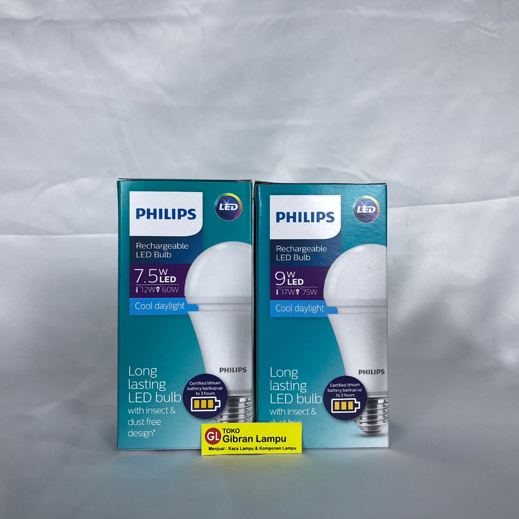 Lampu Philips Magic LED Rechargeable Bulb 7.5w 9w - LED Emergency AC DC Philips All Varian Watt