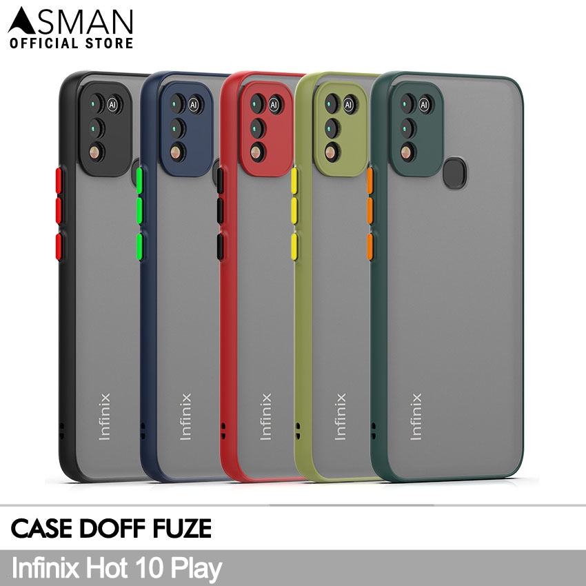 Asman Case Infinix Hot 10 Play Doff Fuze Premium Shield Protector