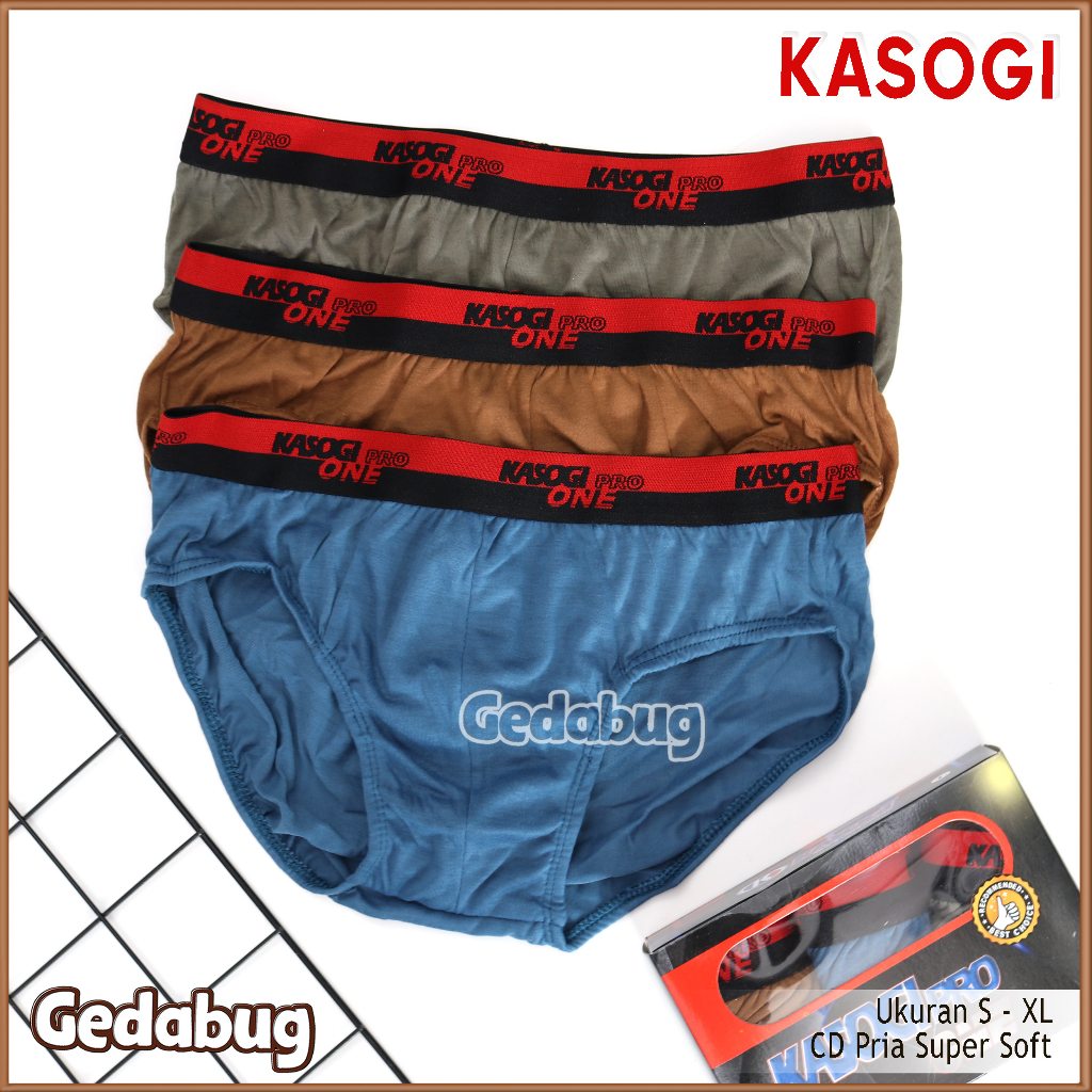 3 Pcs - CD KASOGI Pro One | Celana dalam Pria dewasa seegitiga karet Boxer | Gedabug