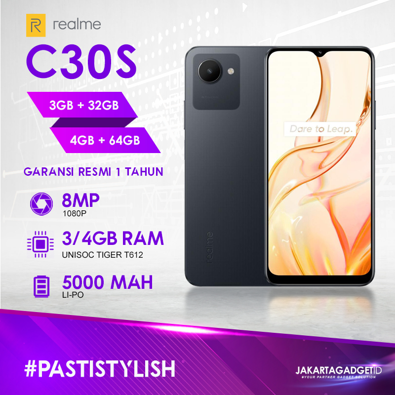 Realme C30s 3GB+32GB 4GB+64GB Garansi Resmi Realme Indonesia 1 Tahun