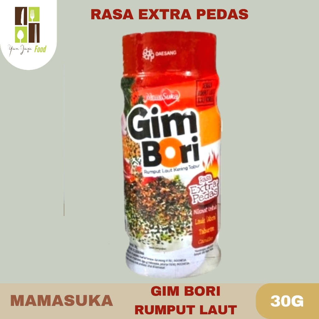 Mamasuka Gim Bori Rumput Laut Tabur Original/Pedas 30g Botol/ Pouch 60g