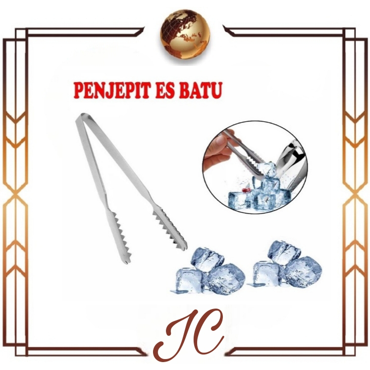 (JC) alat capitan batu es stainless serbaguna//jepitan es batu//penjepit makanan panas