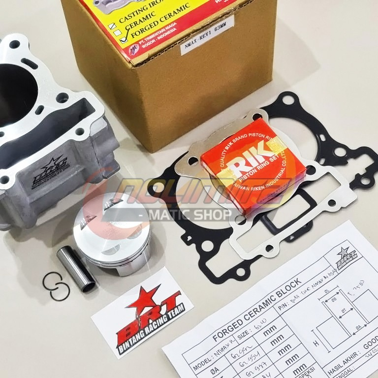 Blok Mesin BRT Bore Up Piston 63mm NMAX Aerox Lexi WR XSR R15 Vixion