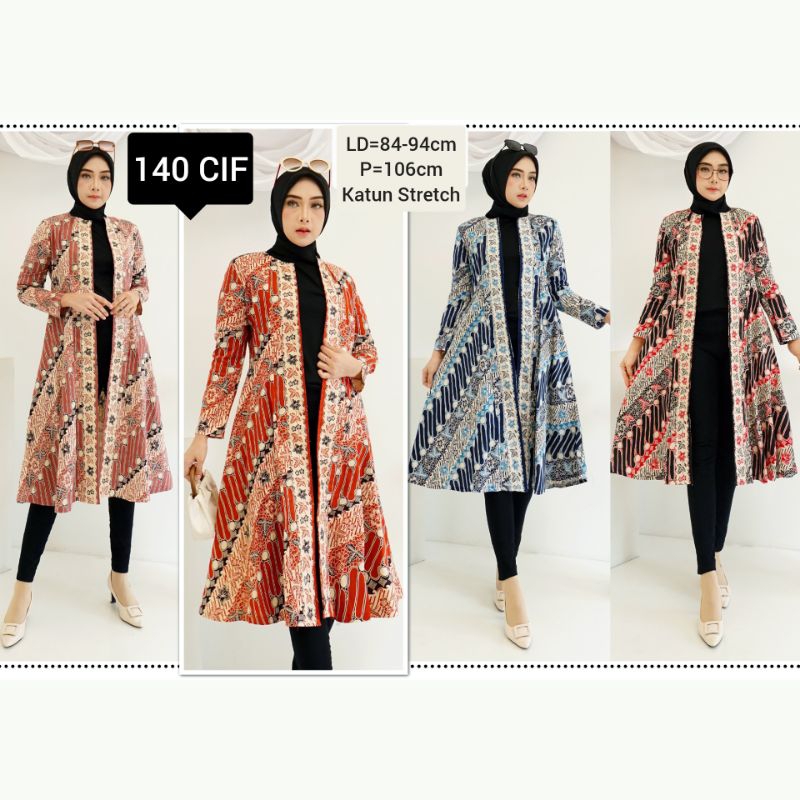 CARDI BATIK OUTER  WANITA BAJU ATASAN KERJA 140 KANTOR MURAH
