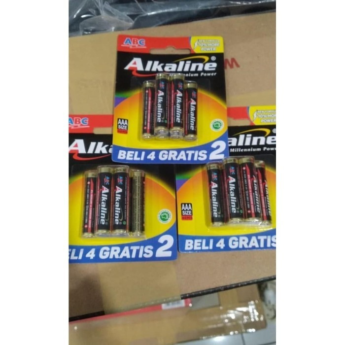 Baterai Alkaline ABC AAA A3 Kecil Batere Battery ABC Batere AAA Isi 6 Original