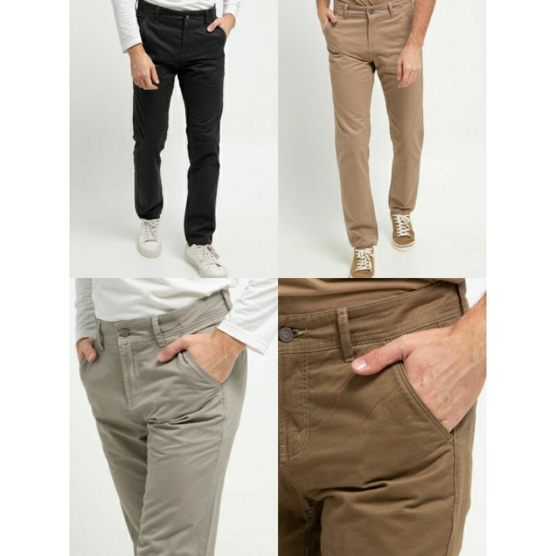 Celana Chinos Chino lois original pria CSL6010C HITAM CSL6010G GREY CSL6010K KHAKI CSL6010M MOCCA SL