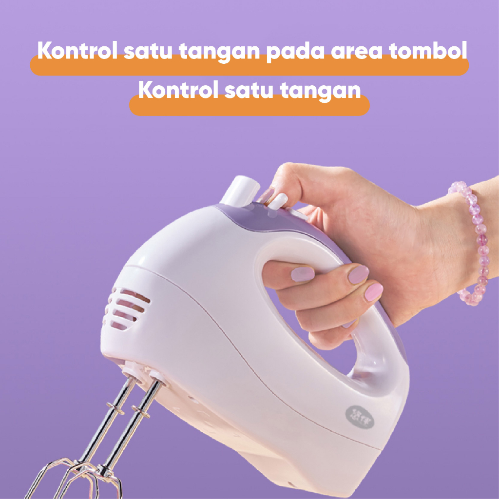 ZOLELE Hand Mixer Pengocok Telur Pengaduk Elektrik Serbaguna Kocokan Adonan Telur Automatic Egg Beater Alat Pengaduk Baking Telur Kue HM01