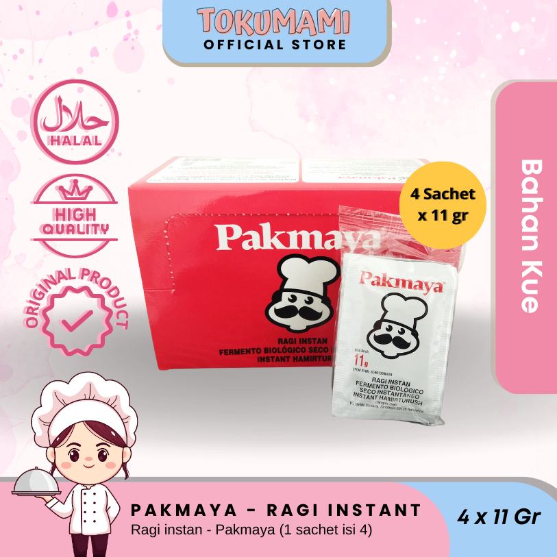 

Tokumami - Pakmaya Ragi Instant/ Ragi donat/ Yeast (4x11Gr)