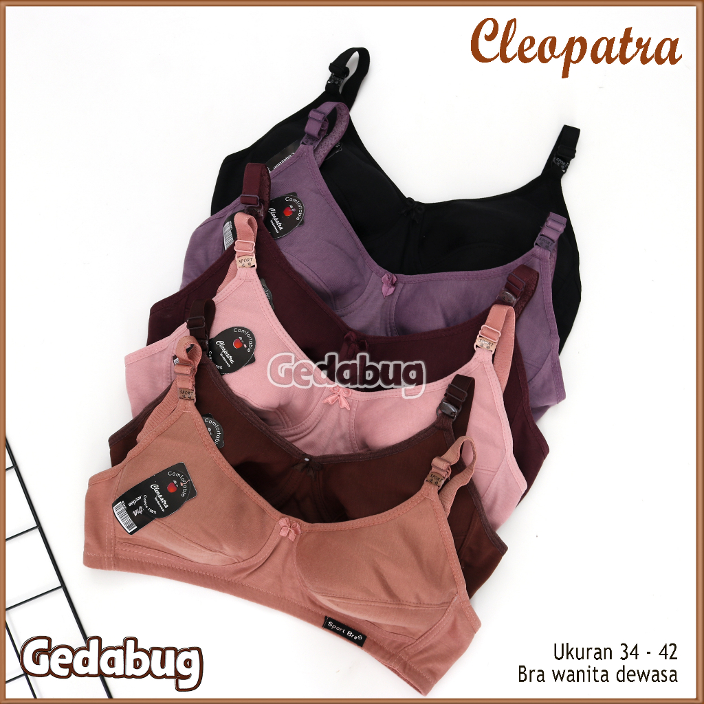 Bh Bra Sports Polos Cleopatra / Bh Wanita Dewasa tanpa busa Kancing 2 - gedabug